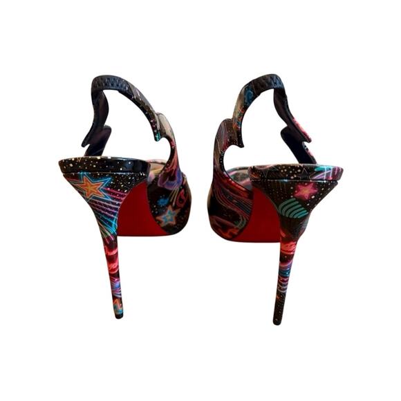 Christian Louboutin Hot Chick Sling Alta Pumps Starlight Neon EU 36.5 US 6.5 - Picture 10 of 15